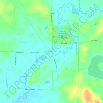 Mappa topografica Embarrass, altitudine, rilievo