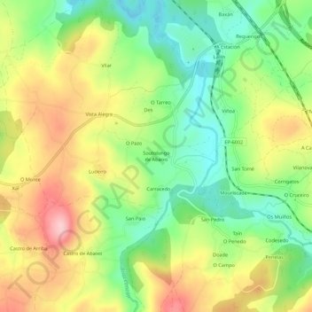 Mappa topografica Soutolongo de Abaixo, altitudine, rilievo