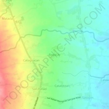 Mappa topografica Bagacay, altitudine, rilievo