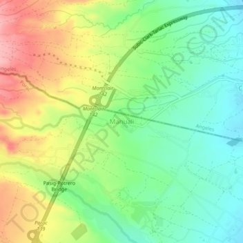 Mappa topografica Manuali, altitudine, rilievo