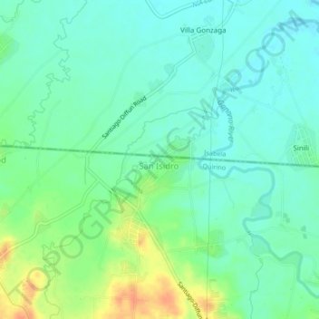 Mappa topografica San Isidro, altitudine, rilievo