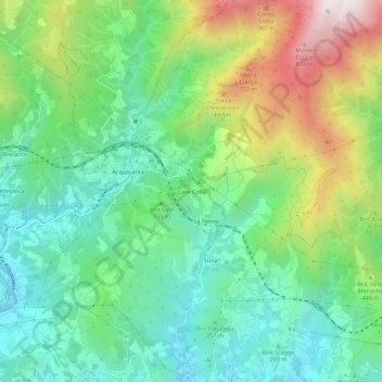 Mappa topografica Case Colla, altitudine, rilievo