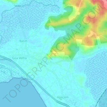 Mappa topografica Pilar, altitudine, rilievo