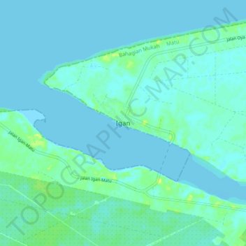 Mappa topografica Igan, altitudine, rilievo