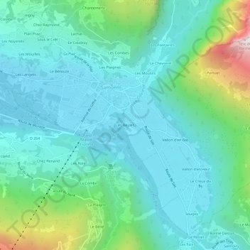 Mappa topografica Les Beules, altitudine, rilievo