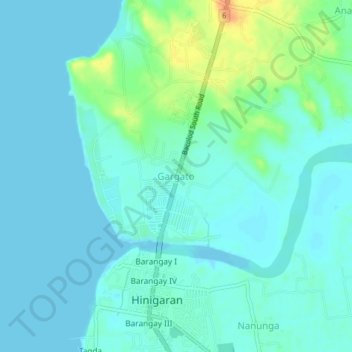 Mappa topografica Gargato, altitudine, rilievo