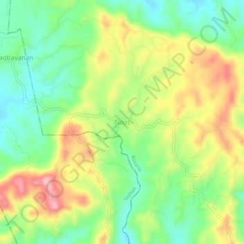 Mappa topografica Tulos, altitudine, rilievo