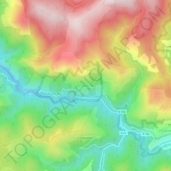 Mappa topografica Les Crozes Haut, altitudine, rilievo