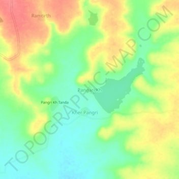 Mappa topografica Pangari Kh, altitudine, rilievo