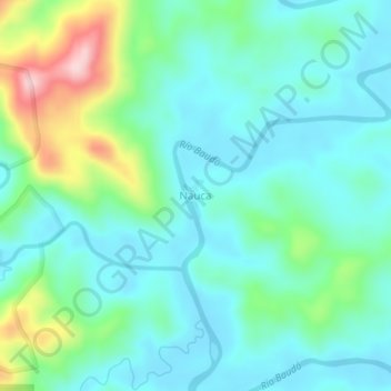 Mappa topografica Nauca, altitudine, rilievo