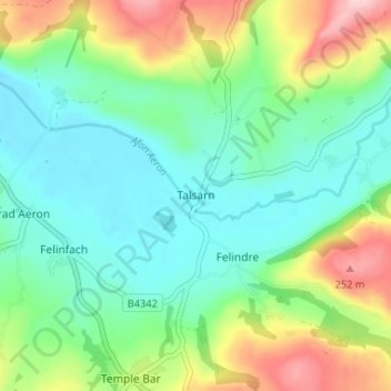 Mappa topografica Tal-sarn, altitudine, rilievo