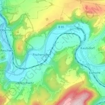 Mappa topografica Breternitz, altitudine, rilievo
