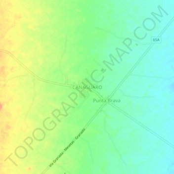 Mappa topografica CANAGUARO, altitudine, rilievo