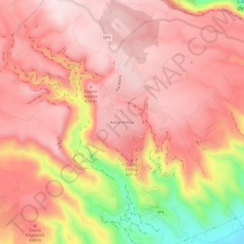Mappa topografica Avola Antica, altitudine, rilievo