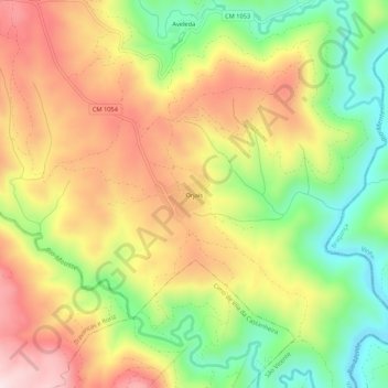 Mappa topografica Urjais, altitudine, rilievo