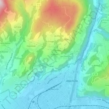 Mappa topografica Chacroix, altitudine, rilievo