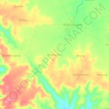 Mappa topografica Khanapara, altitudine, rilievo