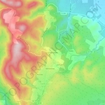 Mappa topografica Le Petit Brahic, altitudine, rilievo