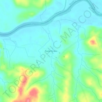 Mappa topografica Paula Pereira, altitudine, rilievo