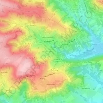 Mappa topografica La Barre, altitudine, rilievo