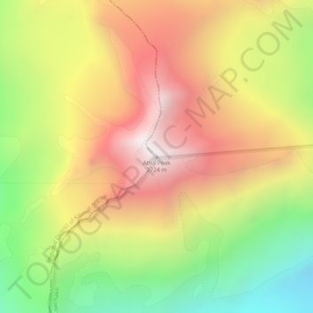 Mappa topografica Atna Peak, altitudine, rilievo