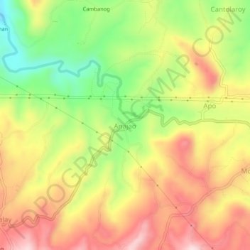 Mappa topografica Anajao, altitudine, rilievo