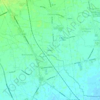 Mappa topografica Brigola, altitudine, rilievo
