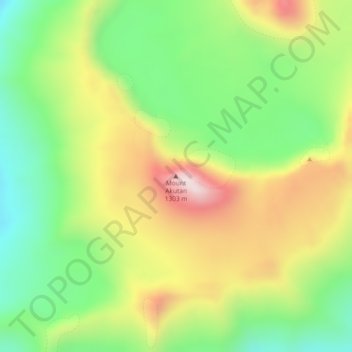 Mappa topografica Mount Akutan, altitudine, rilievo