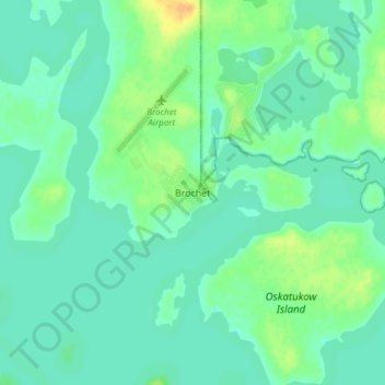 Mappa topografica Brochet, altitudine, rilievo