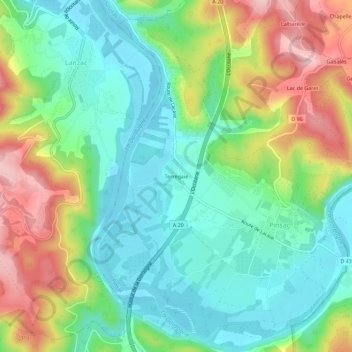 Mappa topografica Terregaie, altitudine, rilievo