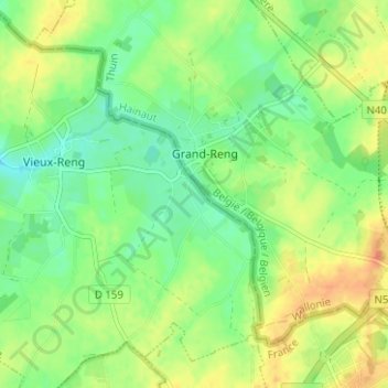 Mappa topografica Lameries, altitudine, rilievo