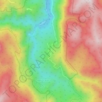 Mappa topografica Razloge, altitudine, rilievo