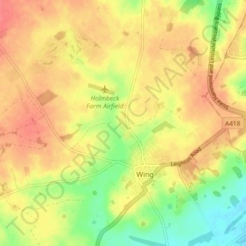 Mappa topografica Burcott, altitudine, rilievo