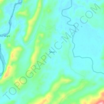 Mappa topografica Teran, altitudine, rilievo