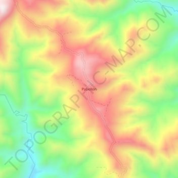 Mappa topografica Pabellon, altitudine, rilievo