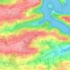 Mappa topografica Bellevue, altitudine, rilievo