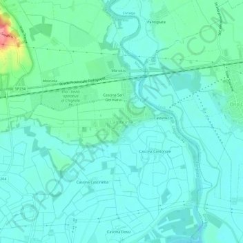 Mappa topografica Lambrinia, altitudine, rilievo