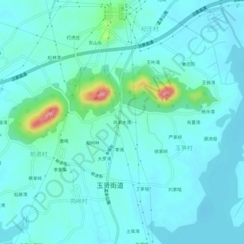 Mappa topografica 许家大湾, altitudine, rilievo