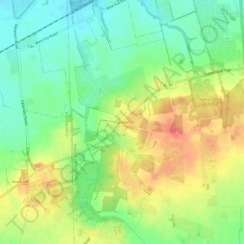 Mappa topografica Pavillion, altitudine, rilievo