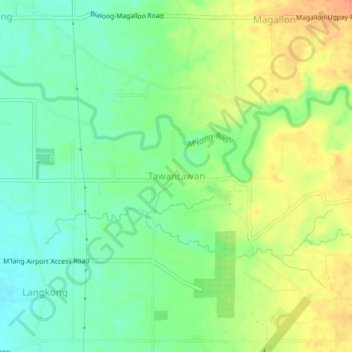 Mappa topografica Tawantawan, altitudine, rilievo