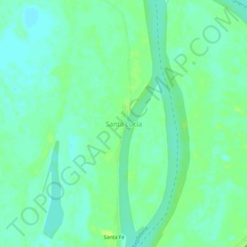 Mappa topografica Santa Lucía, altitudine, rilievo