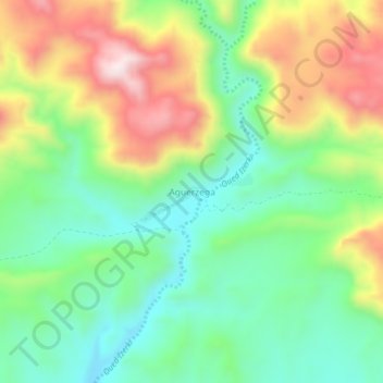 Mappa topografica Aguerzega, altitudine, rilievo