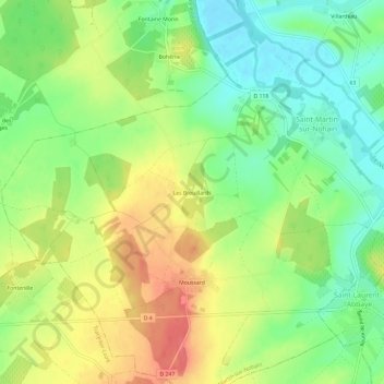 Mappa topografica Les Breuillards, altitudine, rilievo