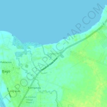 Mappa topografica Sampinit, altitudine, rilievo