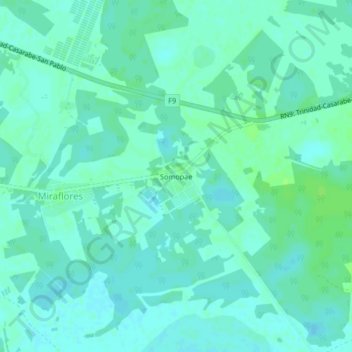 Mappa topografica Somopae, altitudine, rilievo