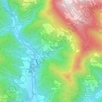 Mappa topografica Zeiaz, altitudine, rilievo