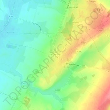 Mappa topografica Les Bourdelins, altitudine, rilievo