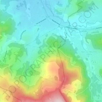 Mappa topografica Le Faing, altitudine, rilievo