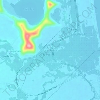 Mappa topografica Picas Norte, altitudine, rilievo