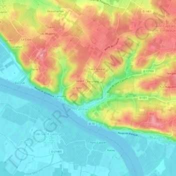 Mappa topografica L'Hortie, altitudine, rilievo